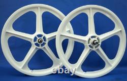 Skyway BMX 20 Tuff Wheels WHITE retro NEW wheelset sealed bearings 3/8 axles