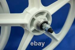 Skyway BMX 20 Tuff Wheels WHITE retro NEW wheelset sealed bearings 3/8 axles