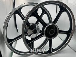 Sport Rims Honda C70 Passport 1 Pair Black With Bearing Bush 5 SPOKES 17 in