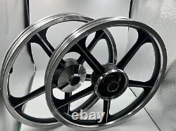 Sport Rims Honda C70 Passport 1 Pair Black With Bearing Bush 5 SPOKES 17 in