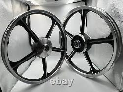 Sport Rims Honda C70 Passport 1 Pair Black With Bearing Bush 5 SPOKES 17 in