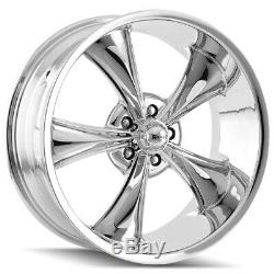 Staggered Ridler 695 Front18x8, Rear18x9.5 5x4.75 +0mm Chrome Wheels Rims