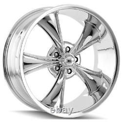 Staggered-Ridler 695 Front18x8, Rear18x9.5 5x4.75 +0mm Chrome Wheels Rims
