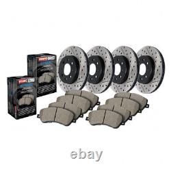 StopTech Front & Rear Brake Rotor 4 Wheel & Front/Rear Brake Pads Sold As Kit