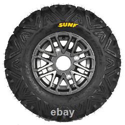 SunF 22x10-12 A033 ATV A/T Tire & Gunmetal 12x7 TSY Raijin 4x136 5+2 Rim Wheel