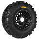 SunF 22x10-12 A033 ATV A/T Tire and Black 12x7 TSY Raijin 4x136 5+2 Rim Wheel