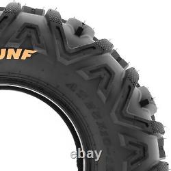 SunF 25x10-12 A033 ATV Tire & Black Machined 12x7 TSY Fujin 4x110 5+2 Rim Wheel