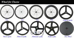 Superteam 50mm Aluminum Braking Carbon Wheelset 700C Bicycle Front&Rear Wheels