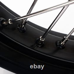 Suzuki DR650 1996-2023 Supermoto Wheels set 17 Supermotard Black blue hub