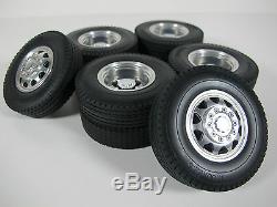 Tamiya Rc 1/14 Aluminum Front & Rear Truck Wheel Rim Tire Semi Tractor Trailer