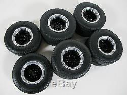 Tamiya Rc 1/14 Aluminum Front & Rear Truck Wheel Rim Tire Semi Tractor Trailer