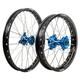 Tusk Imp. Comp. Front&Rear Wheel 1.40x17/1.60x14 Black Rim/Silver Spoke/Blue Hub