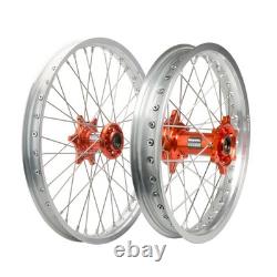 Tusk Imp. Complete Front&Rear Wheel 1.60x21/2.15 x 18 Silver Rim/Silver
