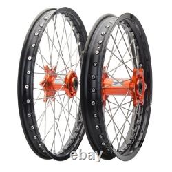 Tusk Impact Complete Front & Rear Wheel 1.60 x 21 / 2.15 x 18 Black Rim/Silver