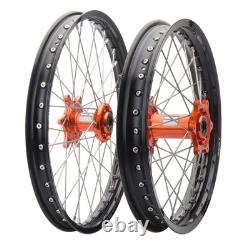 Tusk Impact Complete Front & Rear Wheel 1.60 x 21 / 2.15 x 18 Black Rim/Silver