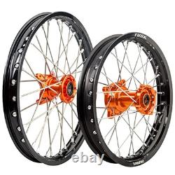 Tusk Impact Complete Front and Rear Wheel 1.60 x 14 / 1.60 x12 Black Rim/Silver
