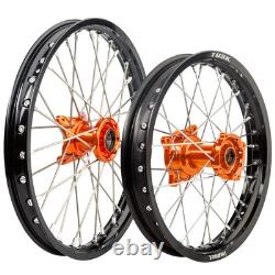 Tusk Impact Complete Front and Rear Wheel 1.60 x 14 / 1.60 x12 Black Rim/Silver