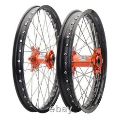 Tusk Impact Complete Front and Rear Wheel 1.60 x 21 / 2.15 x 19 Black Rim/Silver