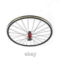 Ultra-light 700C Road Bicycle Bike Wheel Front Rear Wheelset Brake C/V 711Speed