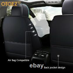 Universal Deluxe PU Leather 5-Seats Car Seat Cover Front Rear Cushion Full Set