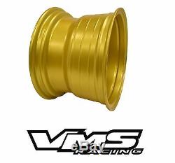 VMS RACING REVOLVER GOLD BLACK FRONT & REAR DRAG WHEELS SET 4X100/4X114 13x8