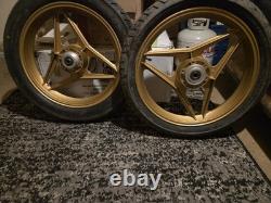 Vintage Ducati OSCAM 3-Spoke Gold Cast Aluminum Wheels 18 Front & Rear Set