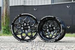 Vms Racing Rocket Black Front & Rear Drag Wheels Set 5x100/5x114 15x8