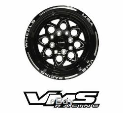 Vms Racing Rocket Black Front & Rear Drag Wheels Set 5x100/5x114 15x8