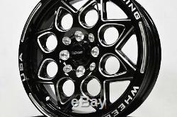 Vms Racing Rocket Black Front & Rear Drag Wheels Set 5x100/5x114 15x8
