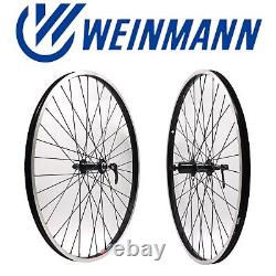 Weinmann 26 Front & Rear Mountain Bike wheelset Black Shimano HG Cassette Hub