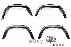 Wheel Arch GLOSS Black Set + 40 Clips FOR LAND ROVER DEFENDER LR530G