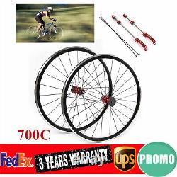 Wheels Road Bicycle Front & Rear Bike Wheelset Set 7-11 speed C/V Brake 700C USA