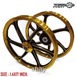Wheels Set Gold Hub Front Rear 17 Rim For Honda Anf 125i Innova Jc37 03-12