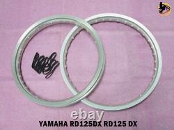 YAMAHA RD125DX FRONT+ REAR ALUMINIUM SILVER WHEEL RIM SET nan4429