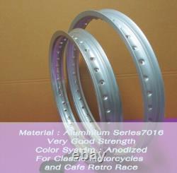 YAMAHA RD125DX FRONT+ REAR ALUMINIUM SILVER WHEEL RIM SET nan4429