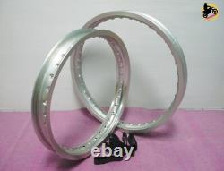 YAMAHA YZ125 1981-1983 FRONT+ REAR ALUMINIUM SILVER WHEEL RIM SET nan4589