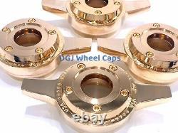 Zenith Gold Locking Style Cut Knock-Off Spinner Cap for Lowrider Wire Wheels